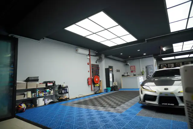 White Toyota Supra in the KOYA bay
