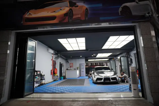 White Toyota Supra in the KOYA bay