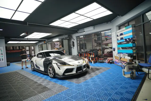 White Toyota Supra in the KOYA bay