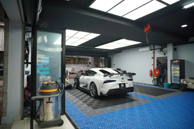White Toyota Supra in the KOYA bay